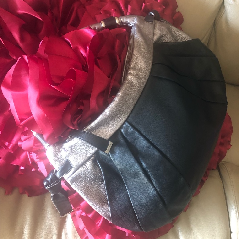 B. Makowsky Black & Silver Purse